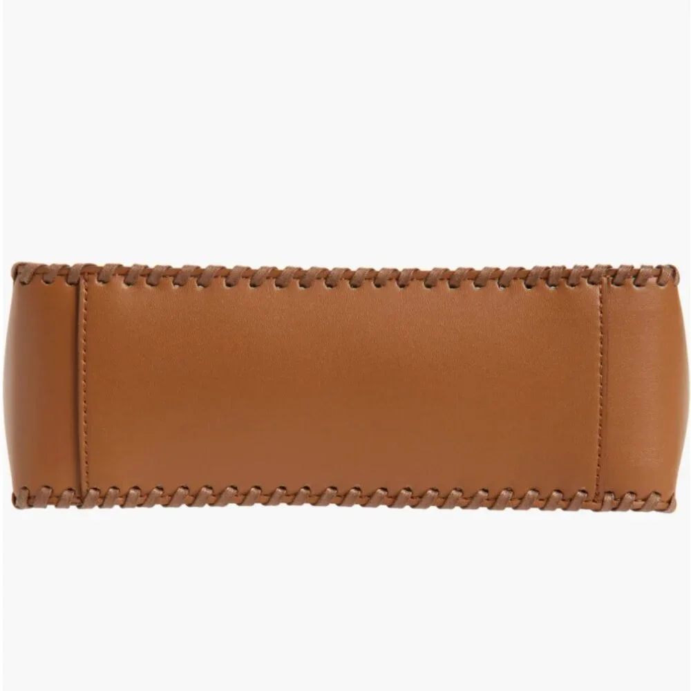 Stella McCartney Perforated Logo Faux Leather Crossbody Bag Cuoio Brown